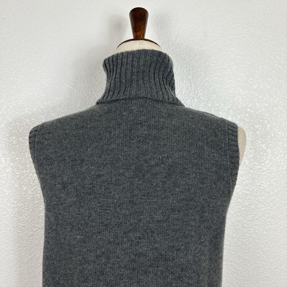 Akris Punto Top Women 6 US Grey Wool Cashmere Turtleneck Sleeveless Minimalist - Picture 8 of 14